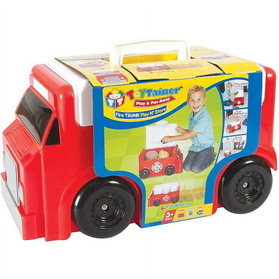 Toytainer Fire Truck Play-N-Store Free-Wheeling Toy Storage Trunk