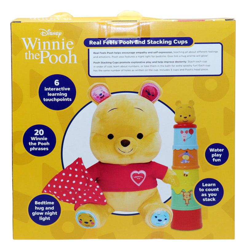 Disney Toddler Winnie the Pooh Learning Bundle – Real Feels Plush & Stacking Cups