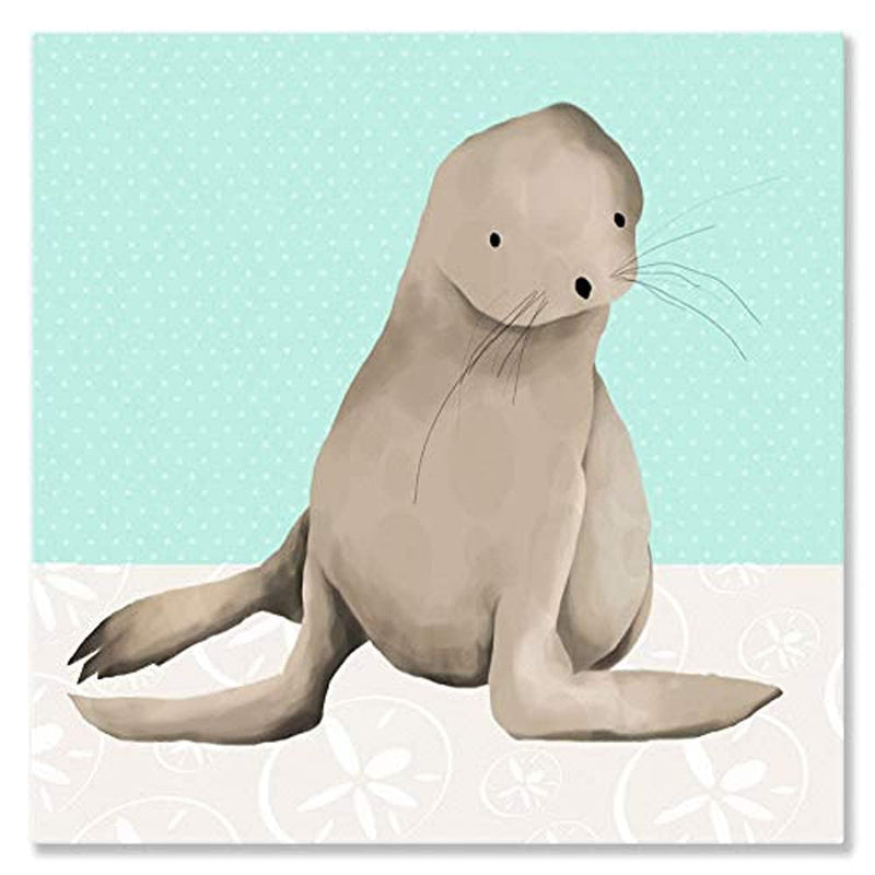 Oopsy Daisy's Sam the Sea Lion Canvas Wall Art - Size 10x10