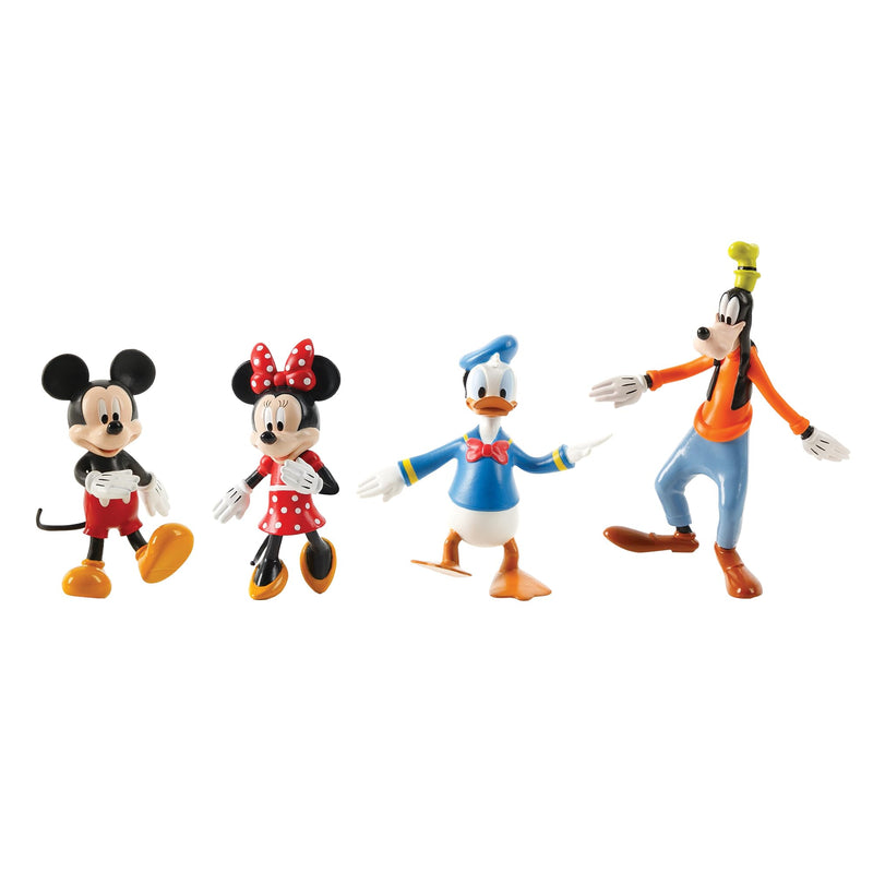 Mickey Mouse - 4 Character Pack - Disney Articulated Action Figures, Flex It - Pose It!, Collectible Toy Miniatures