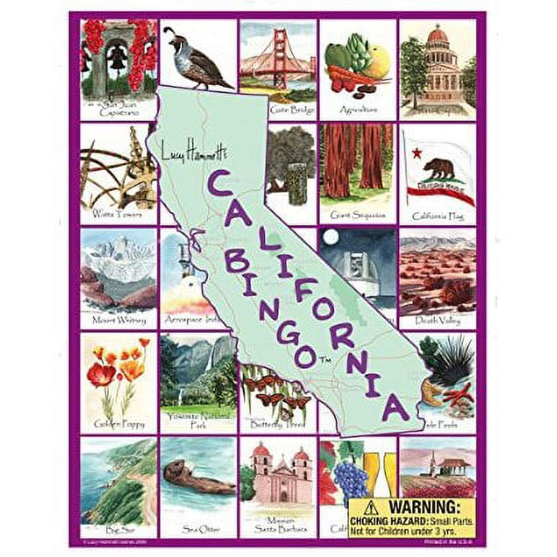 Lucy Hammett California Bingo Educational Game Learn California Landmarks, Cities & Culture