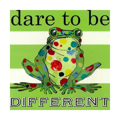Oopsy Daisy's Dare to be Different- Frog Canvas Wall Art - Size 14x14