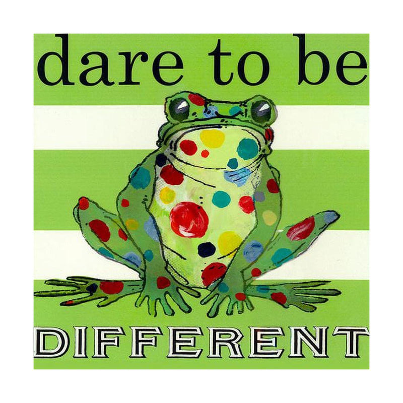 Oopsy Daisy's Dare to be Different- Frog Canvas Wall Art - Size 14x14