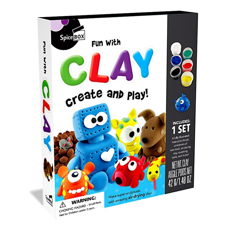 Spicebox Creative Fun With Clay Modeling Set for Kids - Includes Air-Dry Clay, Sculpting Tools & Instruction Book