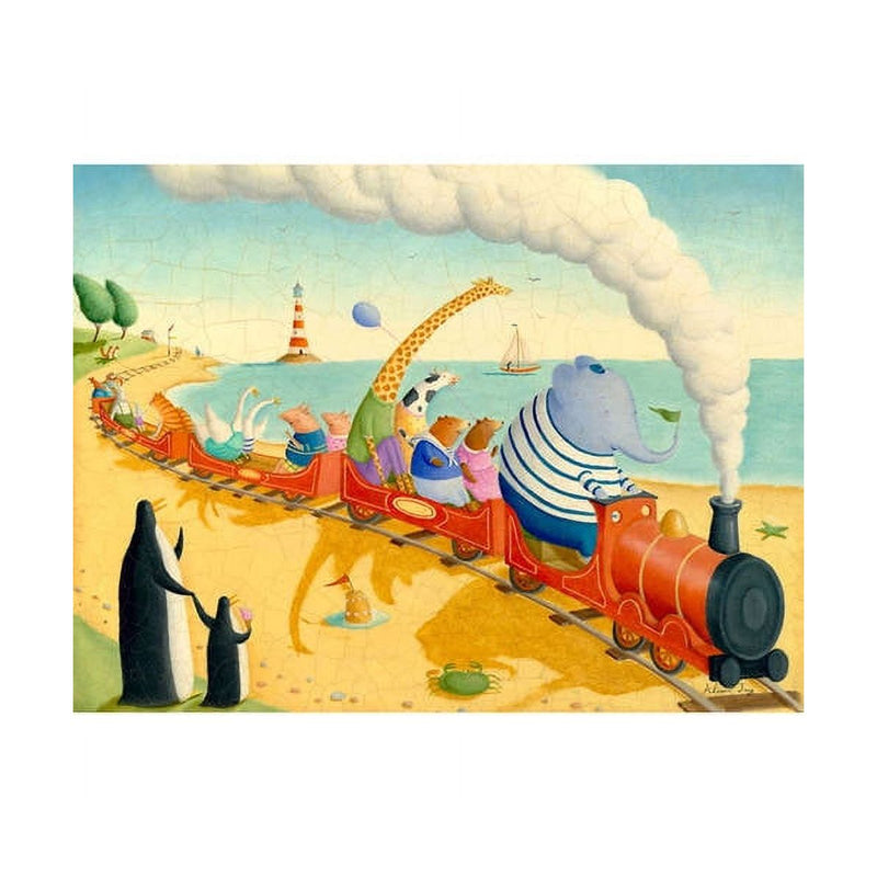 Oopsy Daisy's Seaside Train Ride Canvas Wall Art - Size 24x18