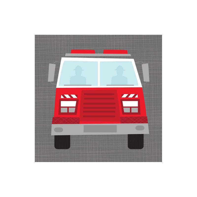 Oopsy Daisy's Ways To Wheel - Fire Truck Canvas Wall Art - Size 10x10