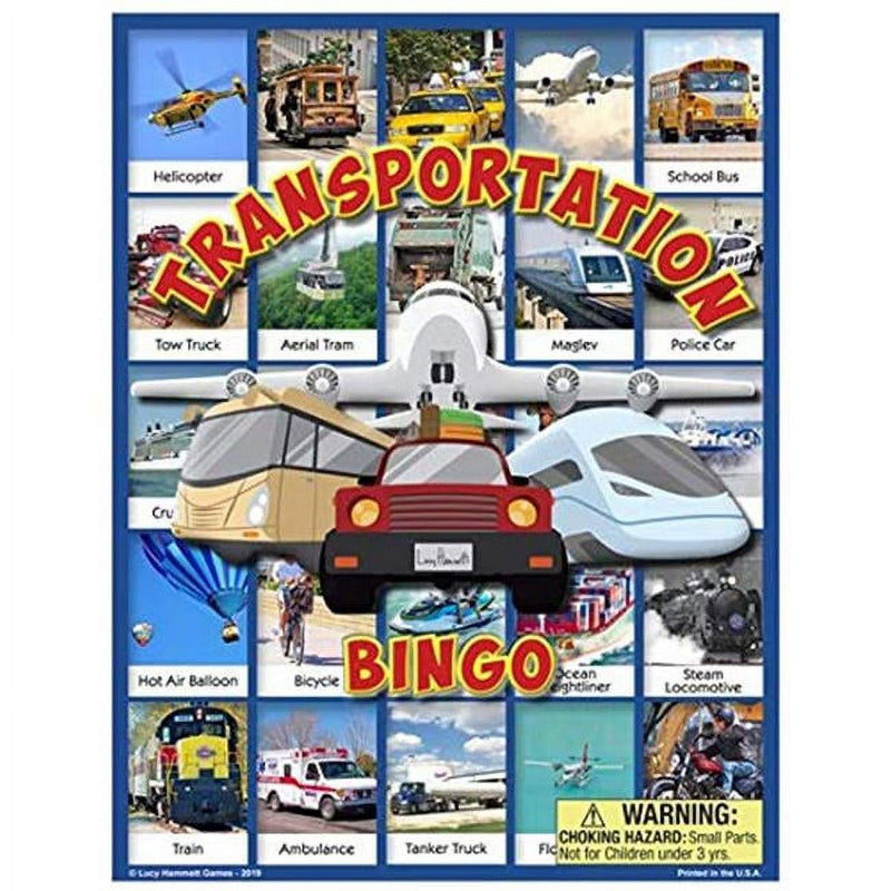 Lucy Hammett Transportation Bingo Educational Game Vehicles and Travel Theme for Ages 3+