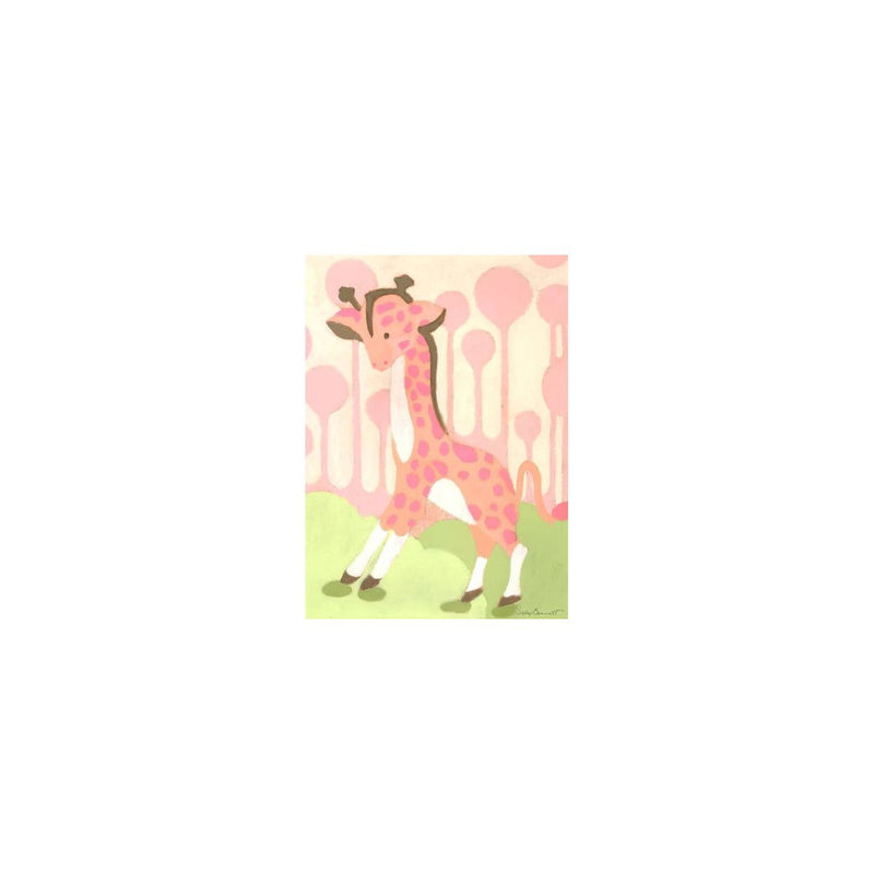 Oopsy Daisy's Gigi Giraffe - Pink Canvas Wall Art - Size 10x14