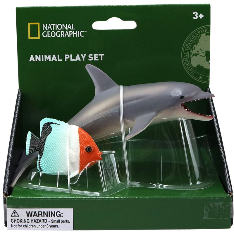 National Geographic Dolphin and fish Figurines 2pc