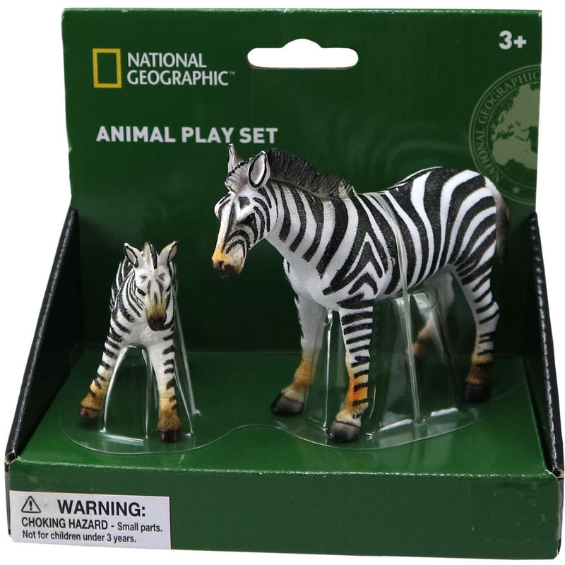 National Geographic Zebra and foil Figurines, 2 pc