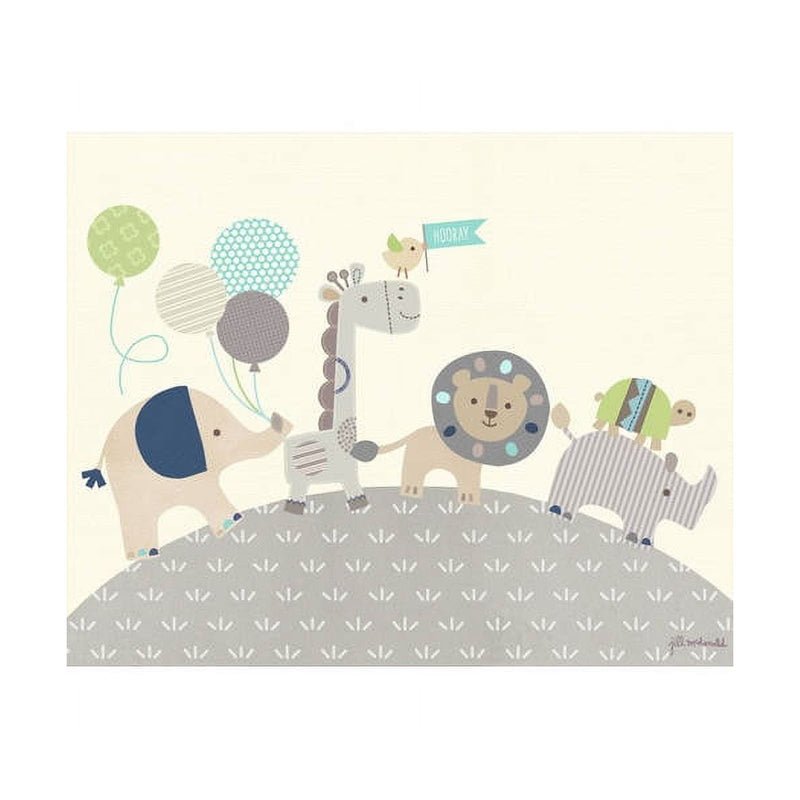 Oopsy Daisy's Little Animal Parade Canvas Wall Art - Size 18x14