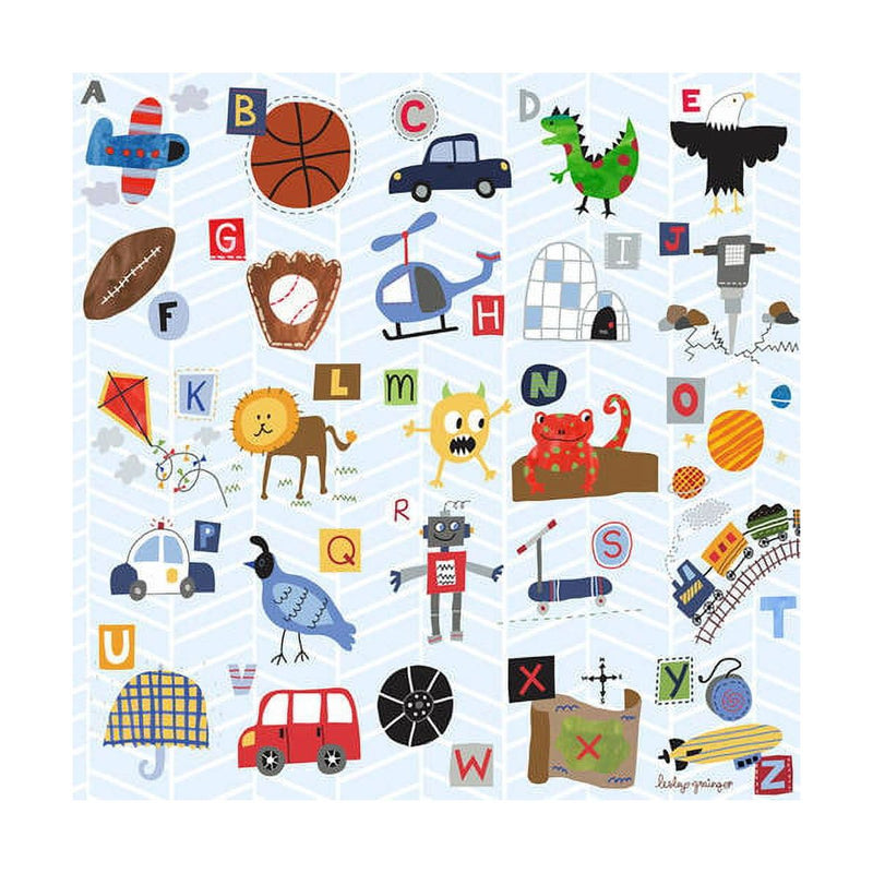 Oopsy Daisy's My ABC's - Boy Canvas Wall Art - Size 18x18