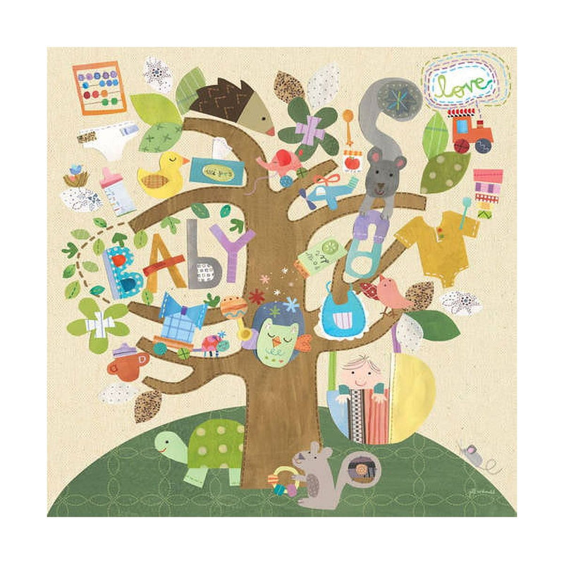 Oopsy Daisy's Rock a Bye Tree Canvas Wall Art - Size 24x24