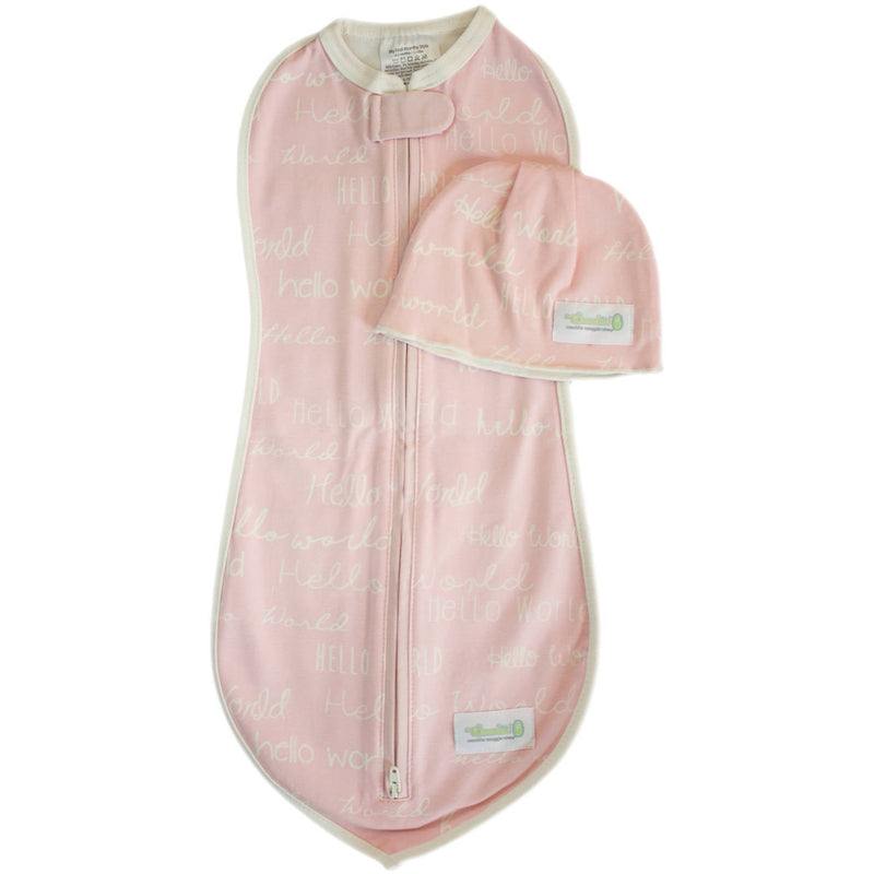Woombie Hello World Pink Swaddle set