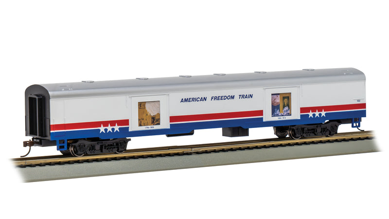 Bachmann Trains - LIMITED EDITION AMERICAN FREEDOM TRAIN CARS with LIGHTED DISPLAYS - EXHIBIT CAR #102 1796-1816 - HO Scale