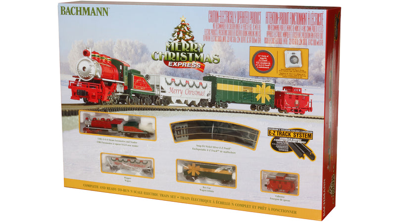 Bachmann Trains N Scale Merry Christmas Express Ready to Run Electric Train Set