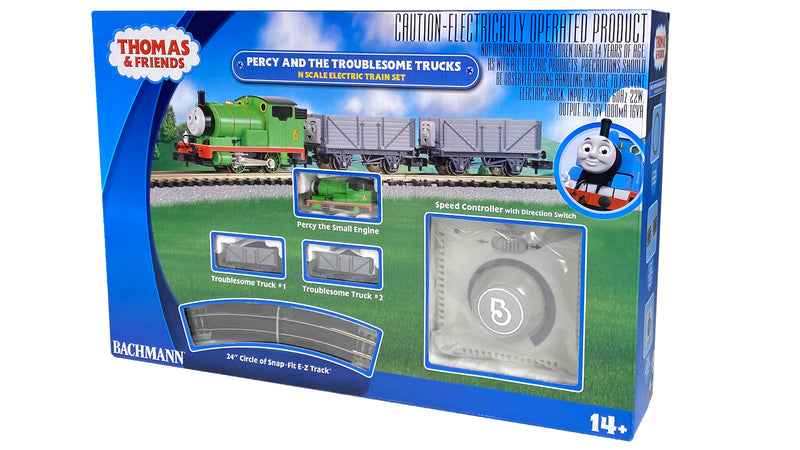 Bachmann Trains - THOMAS & FRIENDS - PERCY and the TROUBLESOME TRUCKS Ready To Run Electric Train Set - N Scale