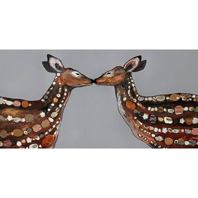 Oopsy Daisy's Deer Love on Deep Gray Canvas Wall Art - Size 24x12
