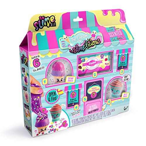 So Slime DIY Mini Collection-Ice Cream Scented Slime Kit with 6 Scented Slime Powder Packs & Mini Collectible Containers for Ages 6+