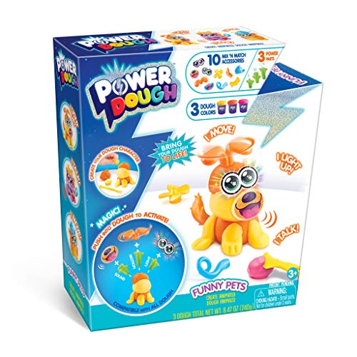 Power Dough "Pets" Medium Box Dough moves, lights-up and Speaks