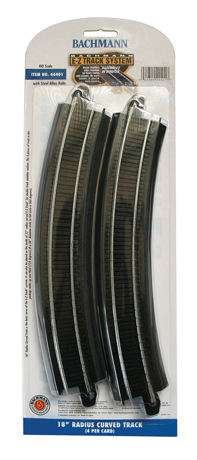 Bachmann Trains HO Scale 18" Radius Curve Track- 4 Pack