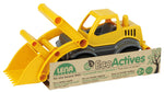 Lena Eco Active Earth Mover Front Loader Bulldozer Truck is a Eco Friendly BPA and Phthalates Free Biodegradable Green Toy Manufactured from Food Grade Resin and Wood, Yellow, 11x8x6