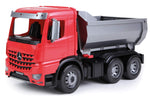 Ksmtoys Lena Licensed MercedesACTROS Dump Truck, Red, Silver and Black, 1:15 Scale Model