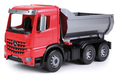 Ksmtoys Lena Licensed MercedesACTROS Dump Truck, Red, Silver and Black, 1:15 Scale Model