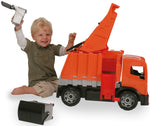 ksmtoys Lena Construction Toys Powerful Giants Toy Garbage Truck with Garbage and Recycle Bins in Yellow and Black Toys for Boys or Girls Age 3+, orange gray black, X-Large