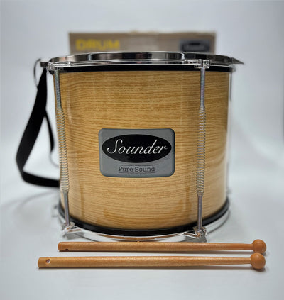 Tap-Along Sounder Timbale Drum with Double Sided Batter Head Toy Tambourine Drum for Kids, Musical Instrument for Children 12 Months and Up Realistic Look with 2 Drum Sticks 10X10X8