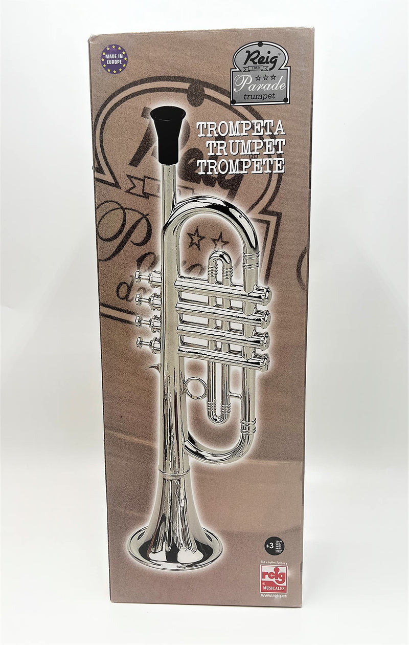My First Toy Trumpet for Kids in Silver Finish with 4 Keys is a Great Learning Kid Toy Instrument and Teaching Tool for Children Ages 3+ BPA Free.