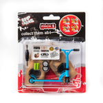 Grip & Tricks Pro Finger Scooter Set for Kids | Mini Scooter Finger Set with Changeable Tires, Handlebar & Mini Fingerboards Accessories Finger Scooter Toys for Xtreme Sports Tricks & Stunts BLUE