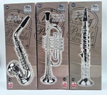 Toy Instruments Set Trumpet, Saxophone and Clarient with Standard Keys in Perfect Pitch are Easy and intuitive to Create Real Music. Instruments Measures 16 inches in Length.