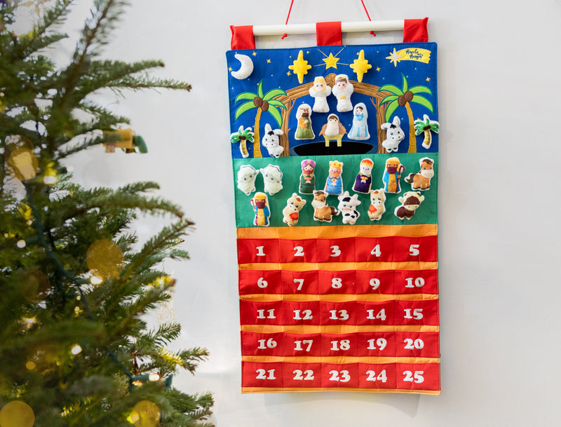 Miracle in a Manger Advent Nativity Calendar for Children with Plush Figures