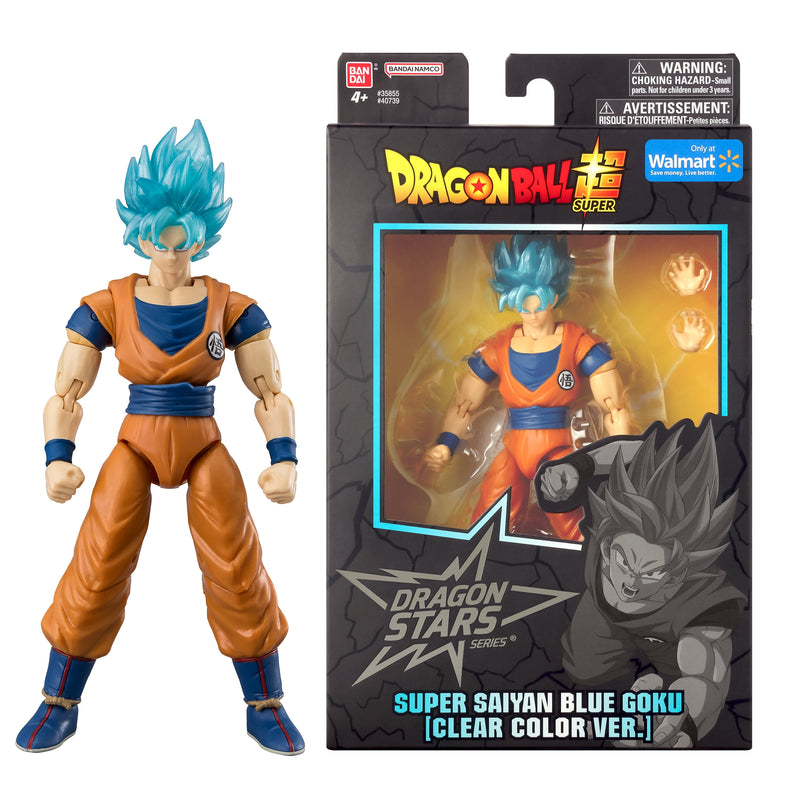 Dragon Stars Series - Dragon Ball Super - Super Saiyan Blue Goku (Clear color Ver.), 6.5" Action Figure (Walmart Exclusive)