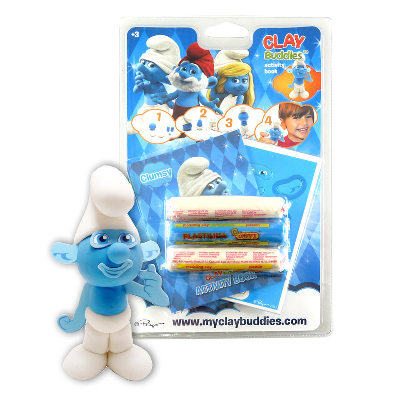 GIROMAX The Smurfs Clay Buddies – Clumsy Smurf Character Modeling Clay Kit