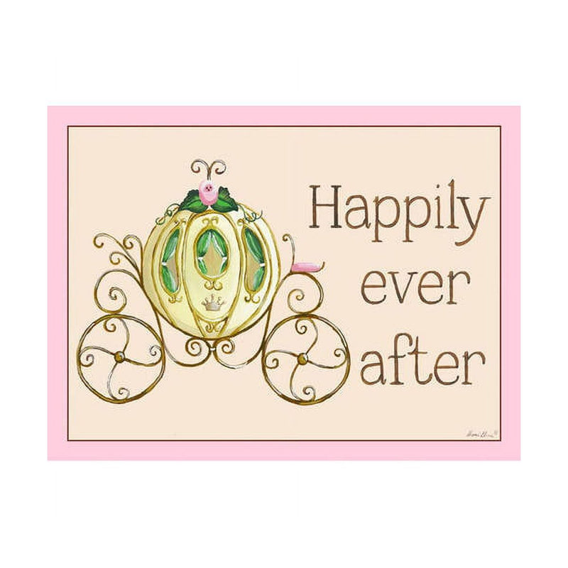 Oopsy Daisy's Regal Storybook Coach - Pink Canvas Wall Art - Size 24x18
