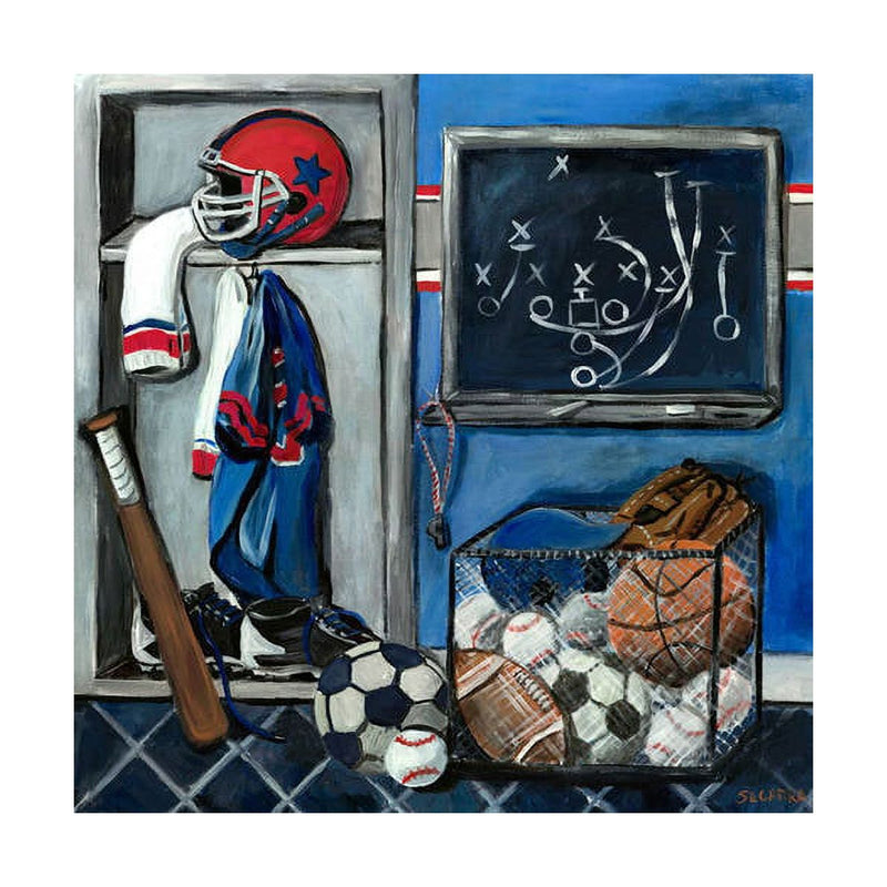 Oopsy Daisy's Locker Room Canvas Wall Art - Size 14x14