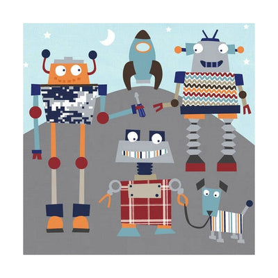 Oopsy Daisy Too's Robot Friends Canvas Wall Art Size   21x21