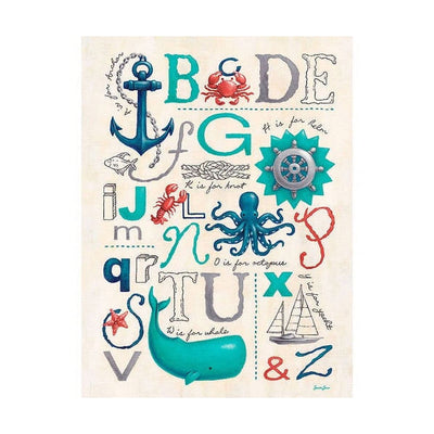 Oopsy Daisy's Nautical ABCs Canvas Wall Art - Size 18x24