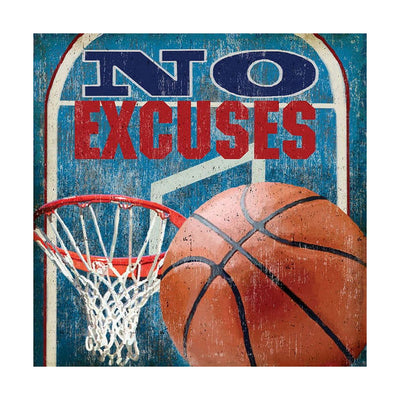 Oopsy Daisy's No Excuses - Basketball Canvas Wall Art - Size 14x14