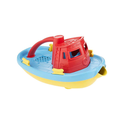Green Toys Red Tug Boat â€“ BPA-Free Recycled Plastic Bath Toy Boat for Toddlers, Floats in Water, Dishwasher Safe