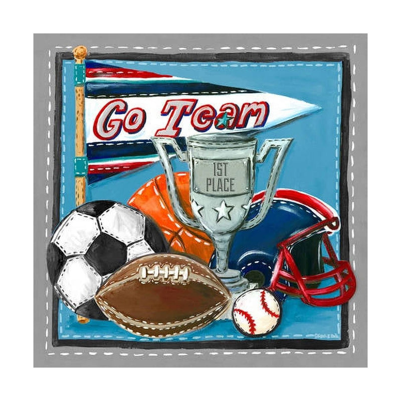 Oopsy Daisy's Go Team! Canvas Wall Art - Size 14x14