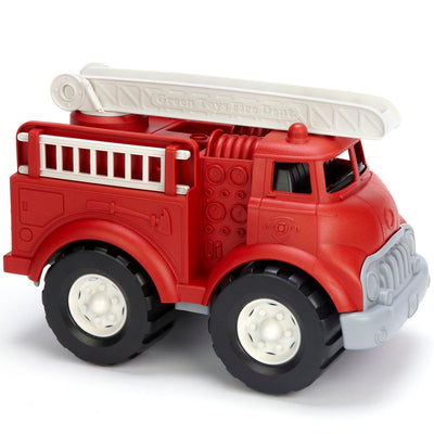 Green Toys Red Fire Truck â€“ BPA-Free Recycled Plastic Toy Truck for Toddlers, Durable with Moving Ladder, Dishwasher Safe