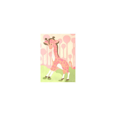 Oopsy Daisy's Gigi Giraffe - Pink Canvas Wall Art - Size 10x14