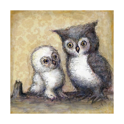Oopsy Daisy's Two Little Hoots Canvas Wall Art - Size 14x14