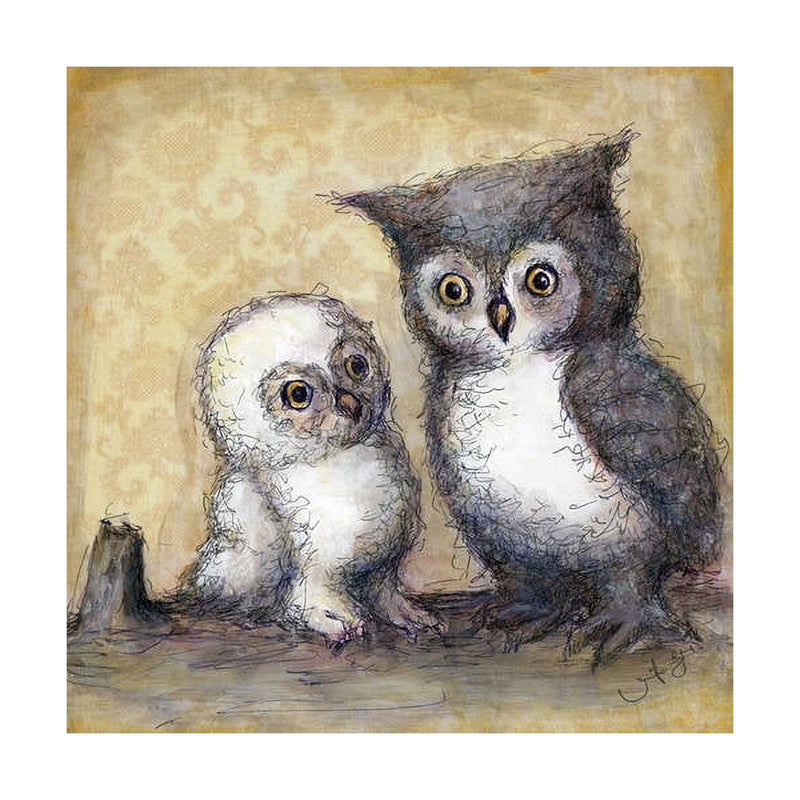 Oopsy Daisy's Two Little Hoots Canvas Wall Art - Size 14x14