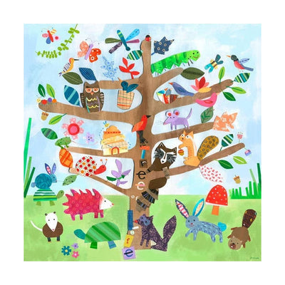 Oopsy Daisy's Tree of Life- Critters Canvas Wall Art - Size 14x14