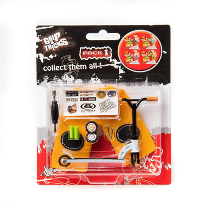 Grip & Tricks Mini Pro Finger White Scooter Set with Changeable Tires and Handlebar