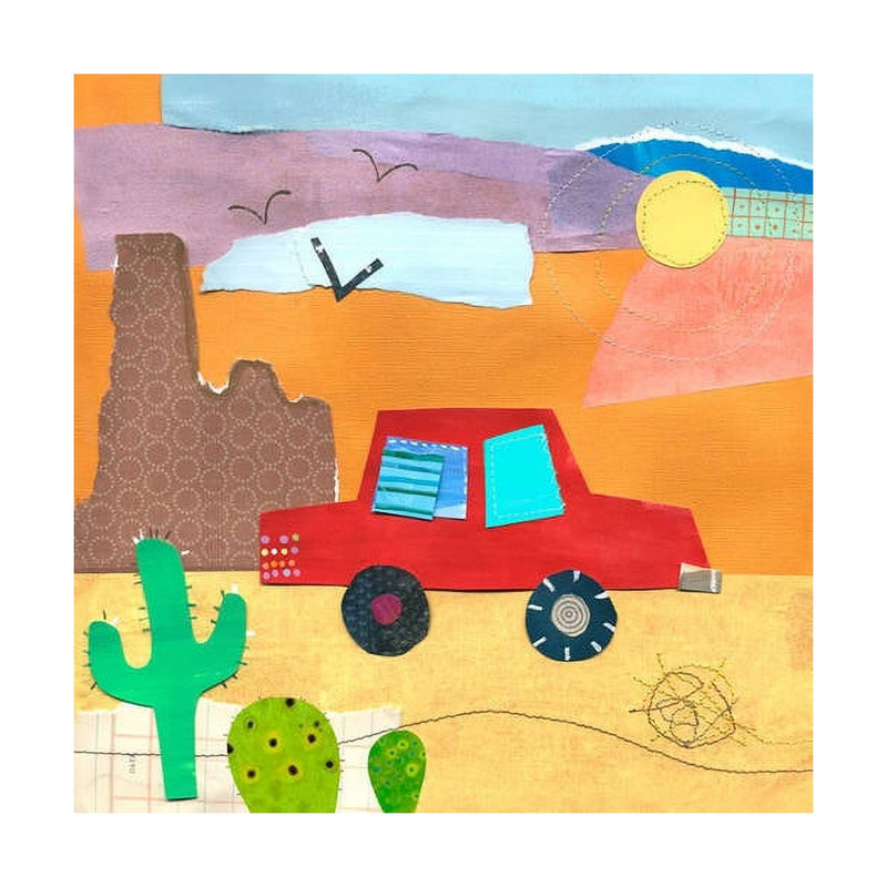 Oopsy Daisy's On the Road- Desert Canvas Wall Art - Size 14x14